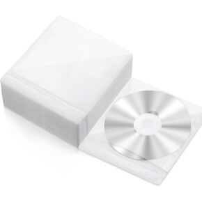 الأكمام Harloon 100 Pack DVD تغطي غلاف تخزين بلاستيكي مزدوج من الجوانب لمجلدات التخزين الفارغة حالات حامل قرص واضحة لاستبدال الحماية (أبيض) in Kuwait
