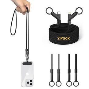 USB C إلى Cable Apple iPhone Charger Cable ، 2 في 1 كبل شبل عبر الهاتف ، كبل كابل عبر الهاتف للسفر ، نايلون مضفر ، سلك مزامنة لبيانات كابلات الشحن السريع من أجل حزام كاميرا iPhone 6ft/2M in Kuwait