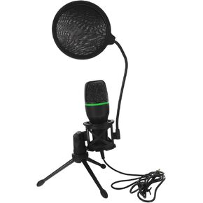 USB Gaming Microphone Set Black Condenser Mic Noise Reduction Boom Arm for Computer Streaming and Recording in Kuwait