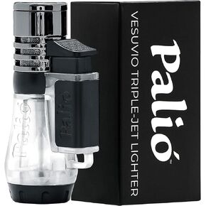 Palio Vesuvio Triple Jet Flame Torch Lighter, Blue – Precision Apex Flame, Translucent Body, Extra-Large Fuel Tank, Easy Flame Adjuster, High Altitude Tested, Durable Refillable Butane Lighter in Saudi Arabia