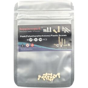 PEEK (polyetheretherketone) M2.5X20 Metric Phillips Pan Head Screws 10PCS - High Temperature & Chemical Resistant Plastic Fasteners for Electronics, Medical, Industrial Equipment in Saudi Arabia
