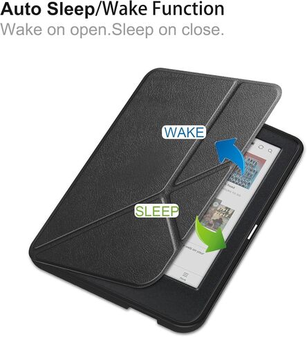 علبة ذكية لـ Kobo Libra Color 7 بوصات ، أساليب أنحف وأخف حالة غلاف الأوريغامي الذكي للجلد لـ 7 بوصات ملون لـ Kobo (2024) / Kobo Libra 2 (2021) Ereader Blackish Green in Kuwait