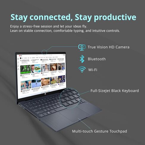 HP Pavilion x360 14" FHD Touchscreen 2-in-1 Laptop, Intel i3-1215U, 8GB RAM, 256GB PCIe SSD, Intel UHD Graphics, 720p Webcam, Wi-Fi, Bluetooth, Windows 11, Blue (Renewed) in Kuwait