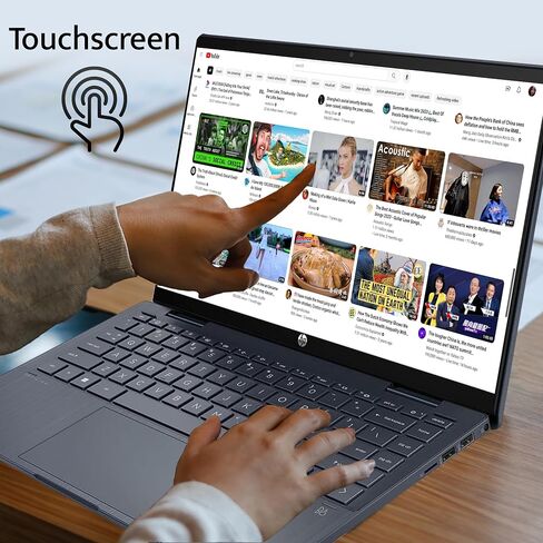 HP Pavilion x360 14" FHD Touchscreen 2-in-1 Laptop, Intel i3-1215U, 8GB RAM, 256GB PCIe SSD, Intel UHD Graphics, 720p Webcam, Wi-Fi, Bluetooth, Windows 11, Blue (Renewed) in Kuwait