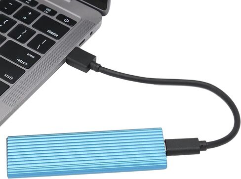 Aluminum M.2 NVME SATA SSD Enclosure Adapter, Tool- USB 3.1 Type C External Solid State Enclosure M.2 NVMe Reader Support B&B+M Keys, UASP Trim for 2230/2242/2260/2280(Blue) in Saudi Arabia