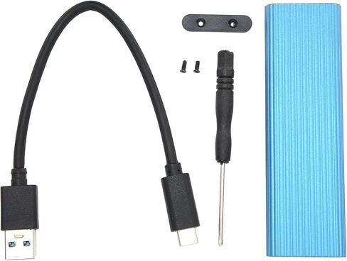 Aluminum M.2 NVME SATA SSD Enclosure Adapter, Tool- USB 3.1 Type C External Solid State Enclosure M.2 NVMe Reader Support B&B+M Keys, UASP Trim for 2230/2242/2260/2280(Blue) in Saudi Arabia