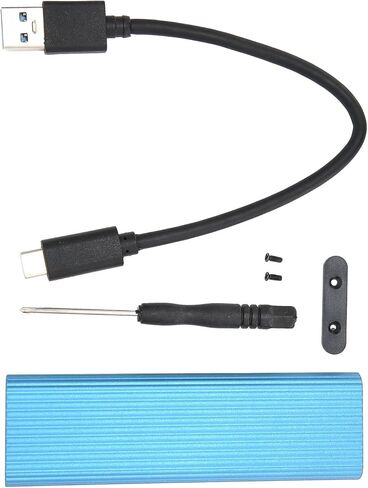 Aluminum M.2 NVME SATA SSD Enclosure Adapter, Tool- USB 3.1 Type C External Solid State Enclosure M.2 NVMe Reader Support B&B+M Keys, UASP Trim for 2230/2242/2260/2280(Blue) in Saudi Arabia
