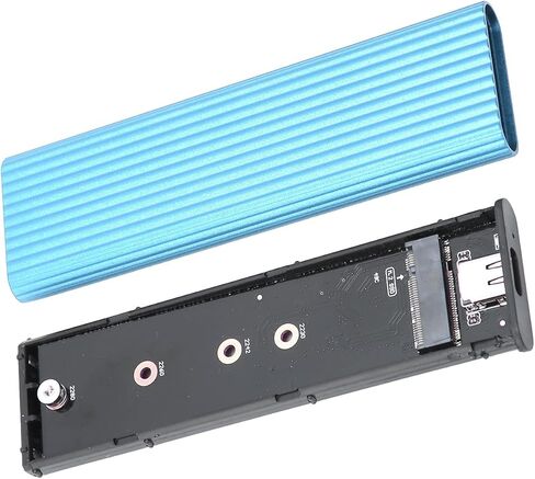 Aluminum M.2 NVME SATA SSD Enclosure Adapter, Tool- USB 3.1 Type C External Solid State Enclosure M.2 NVMe Reader Support B&B+M Keys, UASP Trim for 2230/2242/2260/2280(Blue) in Saudi Arabia