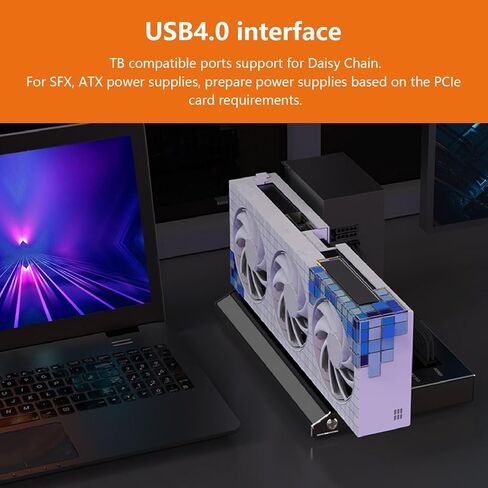 EGPU العلبة لـ Thunderbolt 3 ، USB4.0 40GBPS محطة GPU Dock خارجية مع واجهة TB RJ45 M.2 NVME ، RJ45 ، ATX / SFX ، متوافق مع / PCIE4.0 X4 ، DAISY سلسلة in Kuwait
