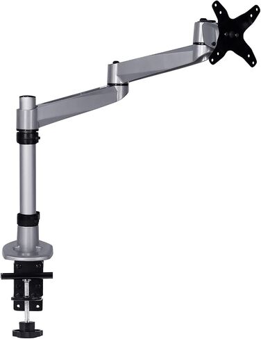Mount-It! Premium Modular Monitor Desk Mount Arm Stand | Single Tilt Swivel Arm Fits 19 21.5 24 27 32 Inch Computer Screens with 75 100 VESA Patterns | C-Clamp and Grommet Bases | Silver in Saudi Arabia