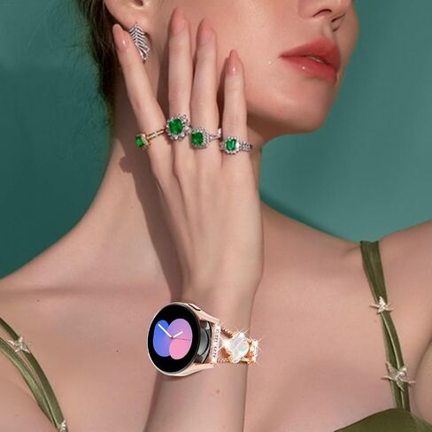 WINGLE for Galaxy Watch 9/8/ 8 Classic Band 40/44/46mm Galaxy Watch 7 6 5 4 FE Band 40mm 44mm Samsung Watch 5 Pro Bands 45mm, Women Four Leaf Clover Bling Bands for Watch 6/4 Classic 43mm 47mm 42mm 46mm in Saudi Arabia