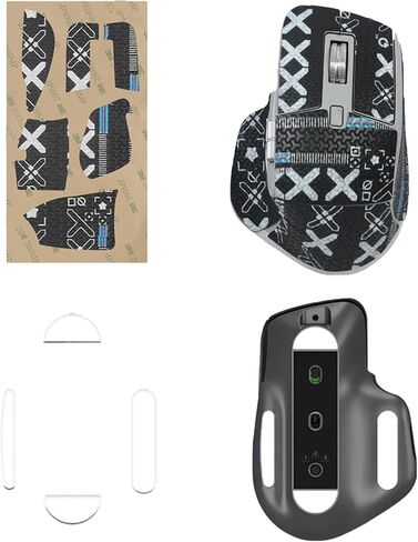 شريط قبضة الماوس لـ Logitech MX Master 3S ، حواف منحنية مدورة الزلاجات ، طقم ترقية الفئران المهنية المقاومة للعرق (لوحة القدم + شريط قبضة الماوس الأسود) in Saudi Arabia