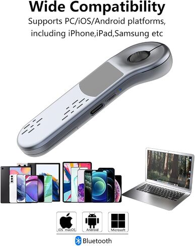 Air Mouse Bluetooth Rechargeable Presenter with Touchpad, Remote Control for PowerPoint/Keynote/TikTok/Camera/Kindle App, Applicable for PC/iOS/Android (Black) in Kuwait