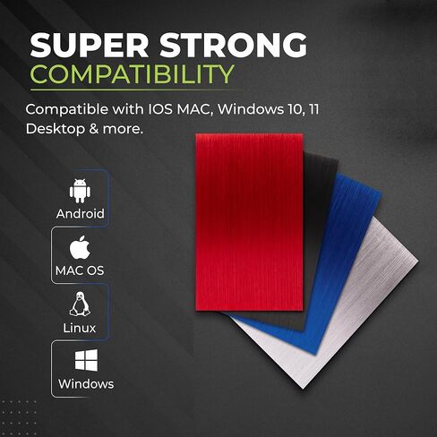 محرك الأقراص الصلبة الخارجي المحمولة 500 جيجابايت - Ultra Slim USB 2.0 2.5 بوصة HDD للكمبيوتر المحمول ، الكمبيوتر ، MAC ، Chromebook - محرك النسخ الاحتياطي الخارجي للتخزين - محرك أقراص مضغوط محمول - أزرق in Kuwait