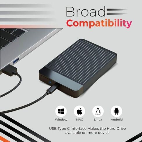 250 جيجابايت من محرك الأقراص الثابتة الخارجي USB 3.1 النوع C Ultra Slim HDD ، قرص ثابت محمول - 2.5 بوصة تخزين ونسخ احتياطي محرك بيانات متوافق مع الكمبيوتر الشخصي ، الكمبيوتر المحمول ، MAC ، الكمبيوتر اللوحي ، وحدة التحكم في الألعاب (أسود) in Saudi Arabia