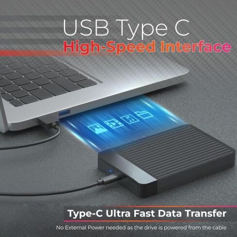 250 جيجابايت من محرك الأقراص الثابتة الخارجي USB 3.1 النوع C Ultra Slim HDD ، قرص ثابت محمول - 2.5 بوصة تخزين ونسخ احتياطي محرك بيانات متوافق مع الكمبيوتر الشخصي ، الكمبيوتر المحمول ، MAC ، الكمبيوتر اللوحي ، وحدة التحكم في الألعاب (أسود) in Saudi Arabia