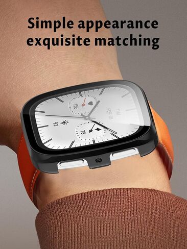 Case for Amazfit Active 2 Square Smart Watch ، Uyrurel PC Shell+تصميم متكامل للزجاج المتكامل ، ومضاد للسقوط ومقاوم للخدش ، وشفاف وشفاف ، أسود+أزرق ، 2 عبوة in Saudi Arabia
