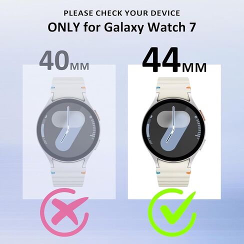 Waterproof Case Compatible with Samsung Watch 7 44mm, Hard PC Cover Built-in 9H Tempered Glass Screen Protector (Matte Black, Galaxy Wath 7-44mm) in Kuwait