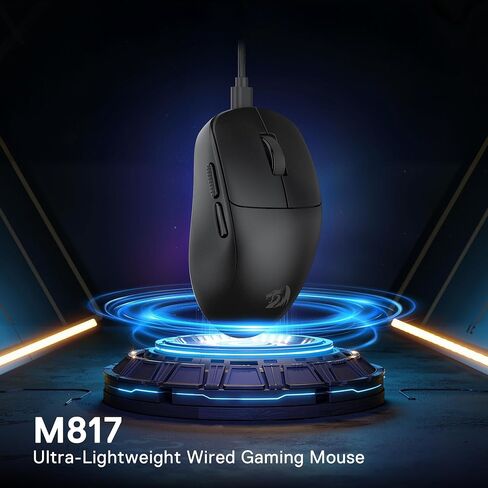 Redragon M817 الماوس السلكي للألعاب ، 24000 نقطة في البوصة مع 5 أزرار قابلة للبرمجة وتصميم اقتصادي ، 37 جرام خفيفة الوزن ، يدعم البرمجيات مفاتيح DIY ، الأسود in Kuwait