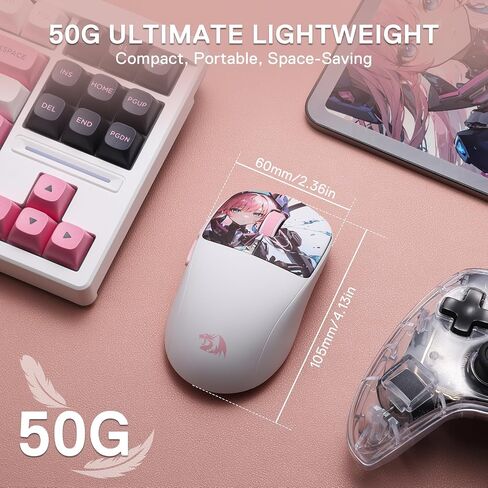 Redragon M817 الماوس السلكي للألعاب ، 24000 نقطة في البوصة مع 5 أزرار قابلة للبرمجة وتصميم اقتصادي ، 37 جرام خفيفة الوزن ، يدعم البرمجيات مفاتيح DIY ، الأسود in Kuwait
