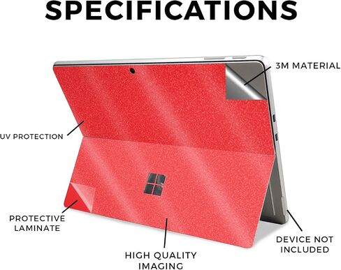 لامعة اللوحيات اللوحي البشرة المتوافقة مع Microsoft Surface Pro 11 (2024) - Red Red - Premium 3M Vinyl Protction Wrap Cover - من السهل تطبيق | مصنوع في الولايات المتحدة الأمريكية من قبل Mayyskins in Kuwait