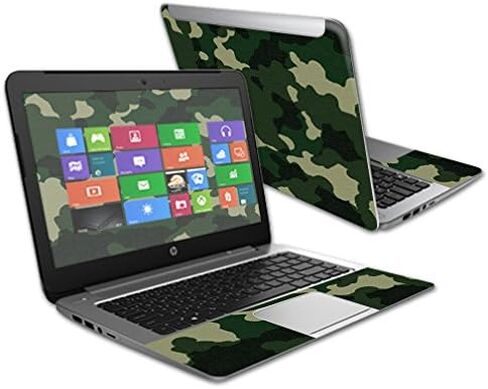 MightySkins Skin Compatible with HP Stream 14" (2015) Laptop Cover wrap Sticker Skins Green Camo in Saudi Arabia