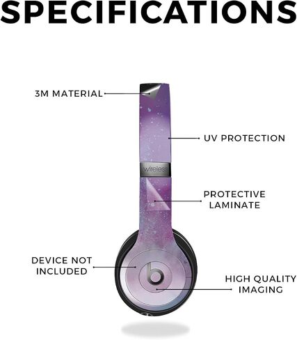 سماعة الرأس متوفرة مع Beats Solo 4 - Cotton Candy Sky - Premium 3M Vinyl Protction Wrap Cover - من السهل تطبيق | مصنوع في الولايات المتحدة الأمريكية من قبل Mayyskins in Saudi Arabia