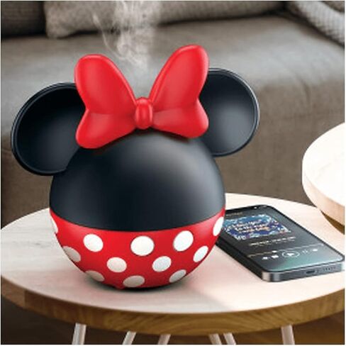 Disney Mickey Mouse Ultrasonic Diffuser مع مكبر صوت Bluetooth المدمج ، تصميم حرف Disney الكلاسيكي ، تصل إلى 8 ساعات ، سعة الخزان 100 مل ، Bluetooth 5.1 in Saudi Arabia