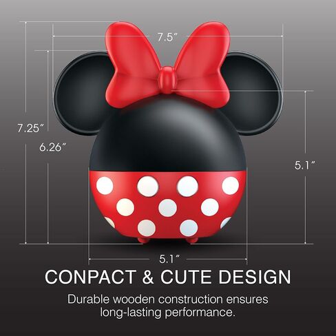 Disney Mickey Mouse Ultrasonic Diffuser مع مكبر صوت Bluetooth المدمج ، تصميم حرف Disney الكلاسيكي ، تصل إلى 8 ساعات ، سعة الخزان 100 مل ، Bluetooth 5.1 in Saudi Arabia