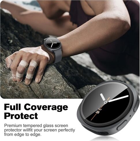 Fintie 2 Packped Glass Screen Protector متوافق مع Samsung Galaxy Watch 8 Classic 46mm 2025 مع إطار تثبيت التحديد التلقائي in Kuwait