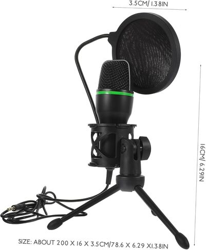 MICROPHONE ألعاب USB مجموعة أسود مكثف الميكروفون الحد من ذراع الطفرة لدفق وتسجيل الكمبيوتر in Kuwait
