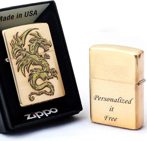 Personalized Groomsmen Zippo Lighter Perfect for Boyfriend, (Dragon Design) in Saudi Arabia