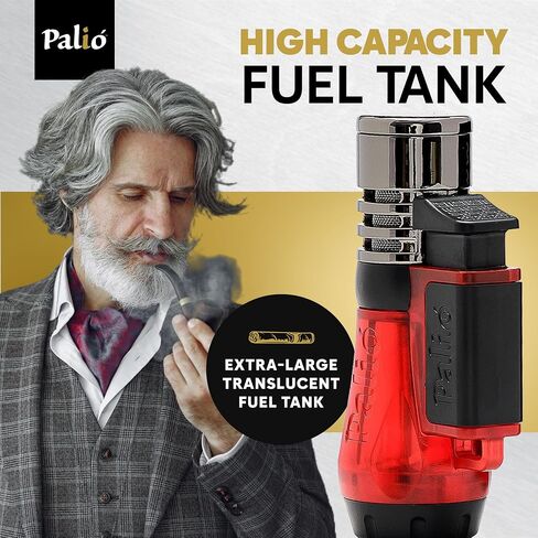 Palió Vesuvio Triple Jet Flame Torch Wighter ، Flame Apex Flame للإضاءة الدقيقة واللمس ، خزان وقود شفاف للغاية ، أخضر (حزمة 2) in Kuwait