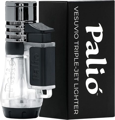 Palió Vesuvio Triple Jet Flame Torch Wighter ، Flame Apex Flame للإضاءة الدقيقة واللمس ، خزان وقود شفاف للغاية ، أخضر (حزمة 2) in Kuwait