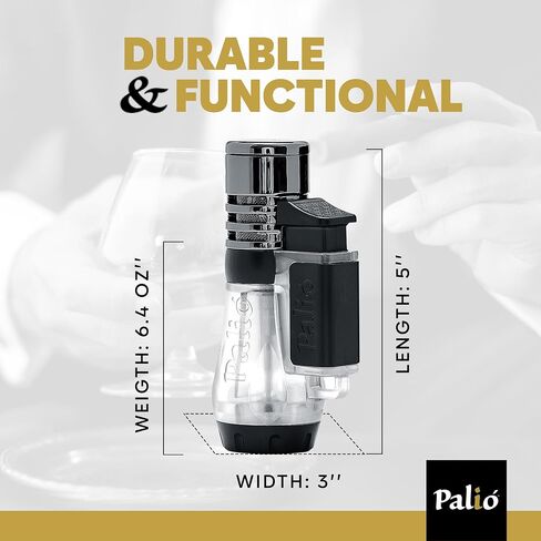 Palio Vesuvio Triple Jet Flame Torch Lighter, Blue – Precision Apex Flame, Translucent Body, Extra-Large Fuel Tank, Easy Flame Adjuster, High Altitude Tested, Durable Refillable Butane Lighter in Saudi Arabia