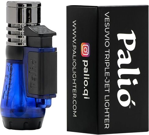 Palió Vesuvio Triple Jet Flame Torch Lighter, Apex Flame for Precision Lighting and Touch-Ups, Extra-Large Translucent Fuel Tank, Green (Pack of 2) in Kuwait
