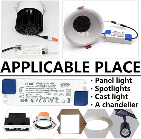 60W DC30-40V LED Panel Lamp Driver Light Input AC220-240V Power Supply Adapter 1500mA Current for LED Panel Light 1PCS in Saudi Arabia