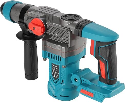 Cordless Brushless 1-1/8" SDS-Plus Rotary Hammer Drill-2-in-1 Multi-functional Heavy Duty Hammer Drill with Safety Clutch and Drill Chuck for Concrete, Tile, Walls, Stones, Cement, and Metal in Saudi Arabia
