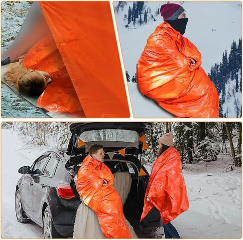 2pcs Portable Emergency Sleeping Bag Emergency Sleeping Bags, Portable Heat Insulation Warm Sleeping Bag for Camping in Saudi Arabia