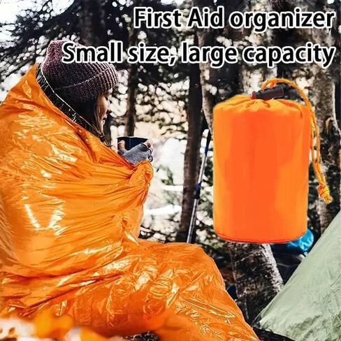 2pcs Portable Emergency Sleeping Bag Emergency Sleeping Bags, Portable Heat Insulation Warm Sleeping Bag for Camping in Saudi Arabia