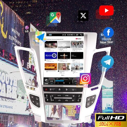 Android 14 Stereo Radio for Cadillac CTS 2007-2012 Undergence Undign Unit Tesla Style IPS Touch Screen مدمجة في Apple Carplay و Android Auto مع GPS Mavigation Bluetooth WiFi （Silver） in Kuwait