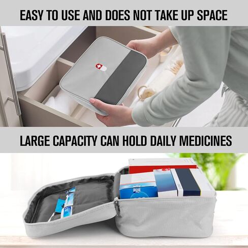First Aid Bag, Empty Medical Supplies Organizer Bag Trauma Kit for Traveling Hiking Camping Backpacking Cycling, Gray in Saudi Arabia
