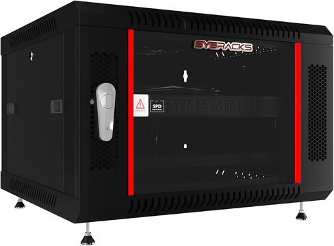 sysracks 6u جدار الجدار شبكة بيانات الخادم الخادم مربع قفل قفل قفل القفل - المروحة - الرف - 8 اتجاهات PDU - أقدام - أجهزة قفص - الحلقات الضيقة الغبار in Saudi Arabia