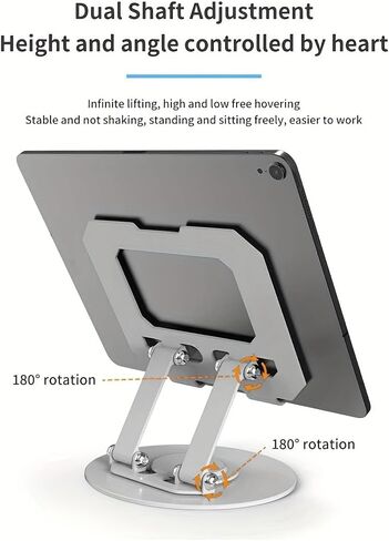 Adjustable Laptop Stand for Desk, Portable Tablet Stand, Aluminum Foldable and Ergonomic Laptop Riser, Compatible Most Notebooks,Sliver in Saudi Arabia
