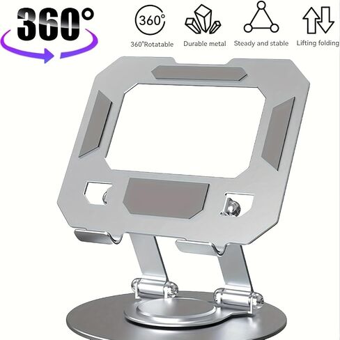 Adjustable Laptop Stand for Desk, Portable Tablet Stand, Aluminum Foldable and Ergonomic Laptop Riser, Compatible Most Notebooks,Sliver in Saudi Arabia