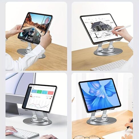 Adjustable Laptop Stand for Desk, Portable Tablet Stand, Aluminum Foldable and Ergonomic Laptop Riser, Compatible Most Notebooks,Sliver in Saudi Arabia