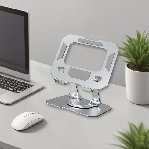Adjustable Laptop Stand for Desk, Portable Tablet Stand, Aluminum Foldable and Ergonomic Laptop Riser, Compatible Most Notebooks,Sliver in Saudi Arabia