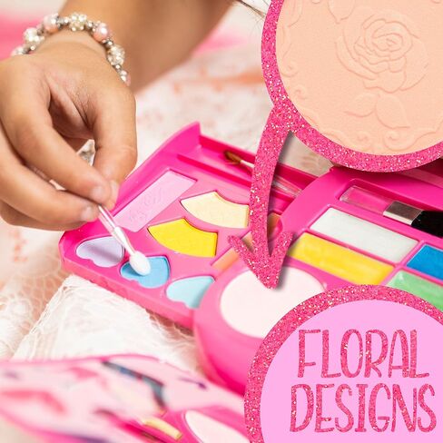 FoxPrint Kids Makeup Kit for Girls, Soft to skin, Easy to wash, 23 Pc Princess Makeup Set Toys Girls & Kids, Carrying Cosmetic Purse for Easy Storage in Saudi Arabia