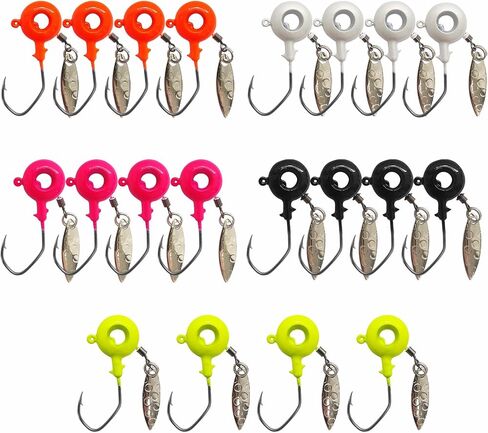 20pcs Crappie Jig Heads مع تخزين رائحة ثقب العين ، جاذب طويل الأمد لصيد السمك الكرابي in Saudi Arabia