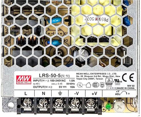LRS-50-5 Single Output Switching Power Supply, 5V 10A 50W, 83% Efficiency, 300VAC Surge, -22°F~+158°F, 16,400ft Operation, Ovt. Cat. III, 100% Burn-in, UL/CE, Industrial in Kuwait